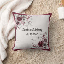Bordô Escuro Cinza Prata Floral Aquarela Personali