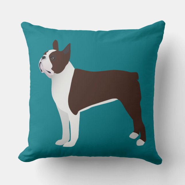 Almofada Boston Terrier Basic Personaliza com texto e cor (Frente)