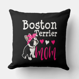Almofada Boston Terrier Dog Mãe Proprietária Cute Engraçado