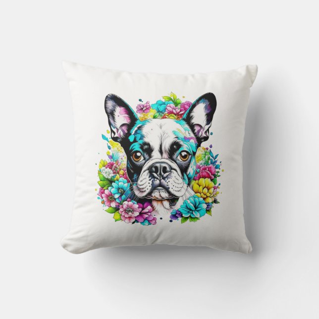 Almofada Boston Terrier Mãe Pawprint (Frente)