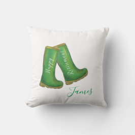 Almofada Bota de jardinagem verde para reforma feliz