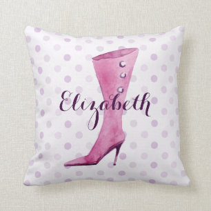 Almofada Bota de salto roxo, personalizada