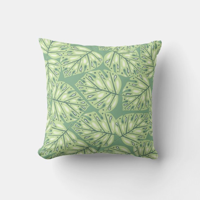 Almofada Botanic jungle seamless pattern in pastel green co (Frente)