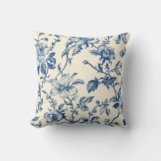 Almofada Botânica Blue Chinoiserie Floral Vintage
