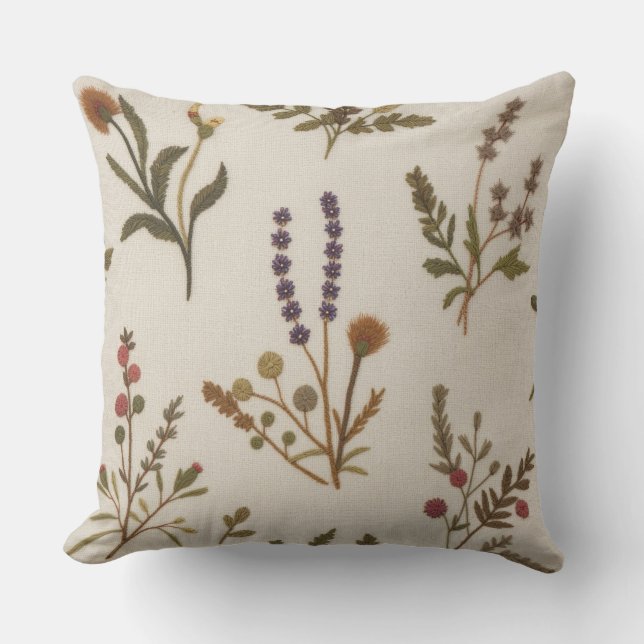 Almofada Botânica Boho – Travesseiro de Flores Sil (Frente)