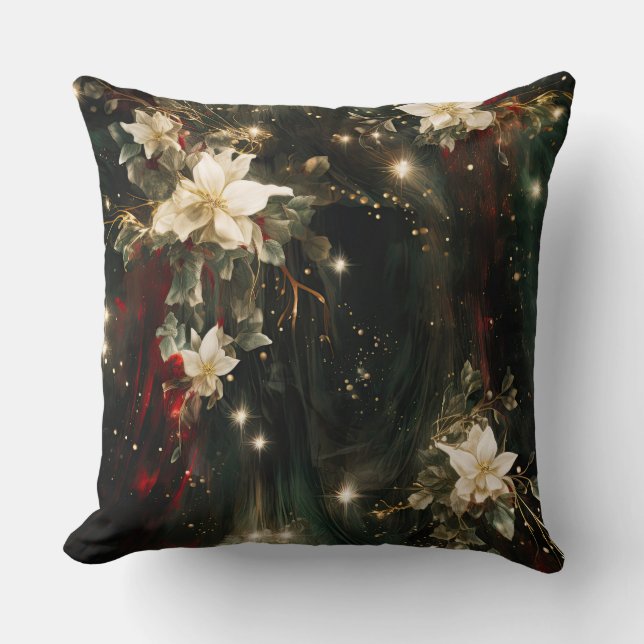 Almofada Botânica de Balé de Natal Sombreado (Frente)