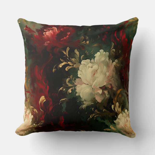 Almofada Botânica de Balé de Natal Sombreado (Frente)