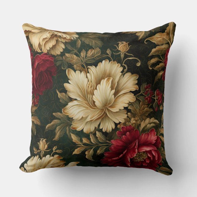 Almofada Botânica de Balé de Natal Sombreado (Frente)