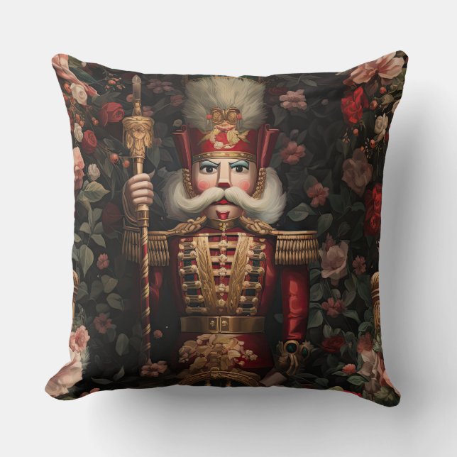 Almofada Botânica de Balé de Natal Sombreado (Frente)