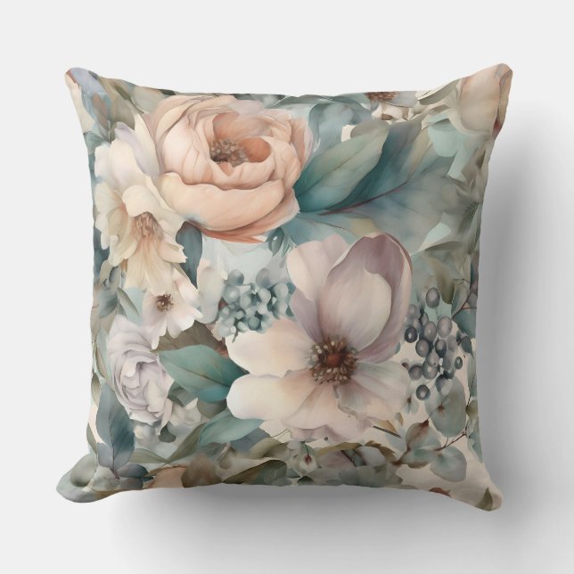 Almofada Botânica do Balé Bridal Azul (Frente)