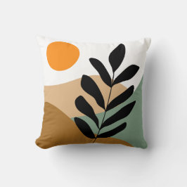Almofada Botânico Boho Terrestre Abstrato