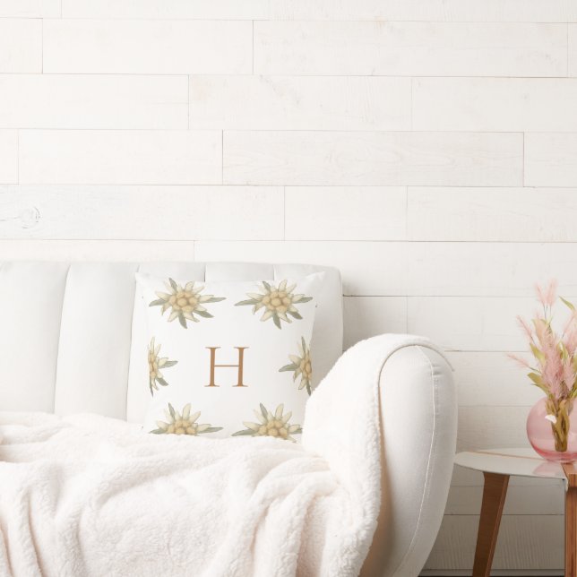 Almofada Botânico White Winter, Edelweiss Inicial (Sofá)