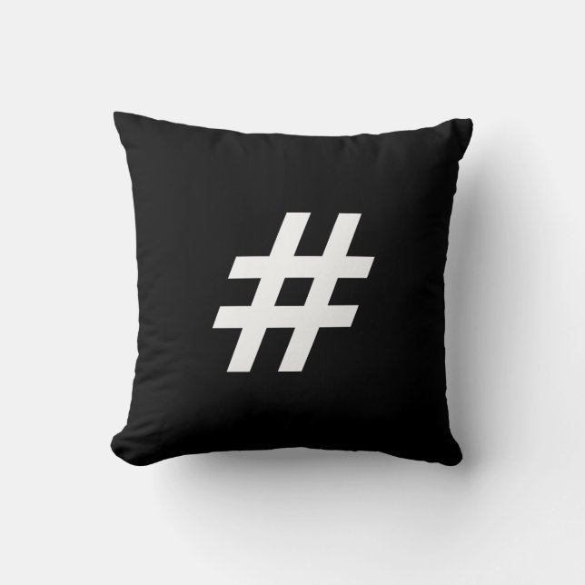 Almofada Botão moderno preto & do branco # da libra do (Frente)