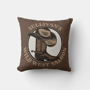 Almofada Botas de cowboy ocidentais e selvagens personaliza