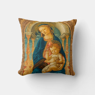 Almofada Botticelli (1445-1510) Madonna & Criança Enthroned