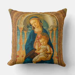 Almofada Botticelli (1445-1510) Madonna & Criança Enthroned