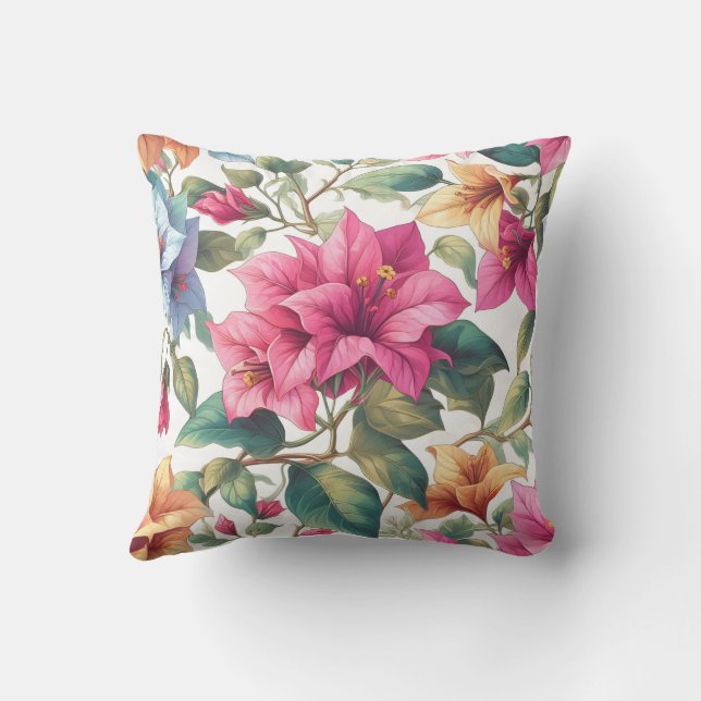 Almofada bougainvillea face dupla (Verso)