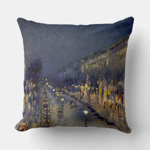 Almofada Boulevard Montmartre na Night Pissarro