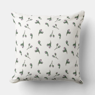 Almofada Bourgeon de Fleur - Rose et vert - Motif floral dé