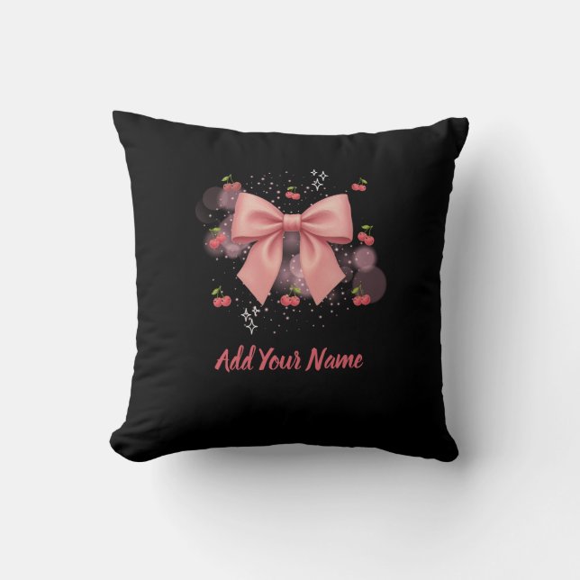 Almofada Bow and Cherries Throw Pillow (Frente)