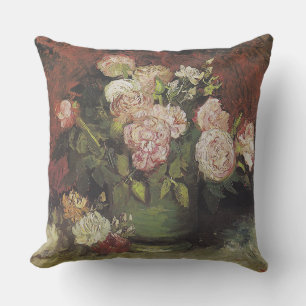Almofada Bowl com Peonies e Rosas de Vincent van Gogh