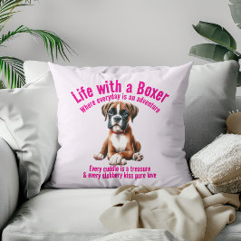 Almofada Boxer Dog Life Cheio de Aventuras