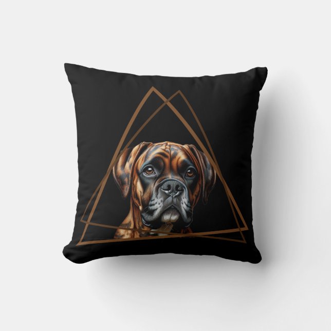 Almofada Boxer Lab Dog Marrom e Preto Brindle (Frente)