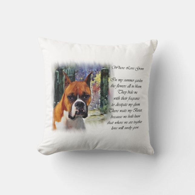 Almofada Boxer Oferece Onde O Amor Cresce (Frente)