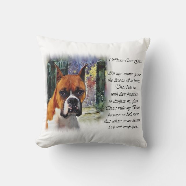 Almofada Boxer Oferece Onde O Amor Cresce (Frente)