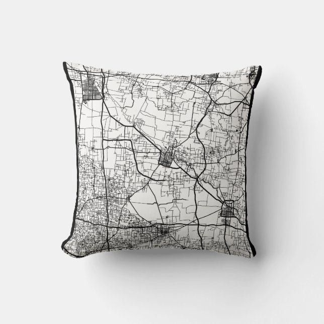 Almofada Bozhou China City Map (Frente)