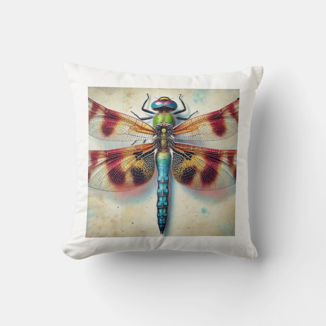 Almofada Brachydiplax dragonfly 240824IREF208 - Watercolor (Frente)