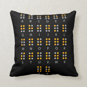 Almofada Braille Alphabet Blind Art