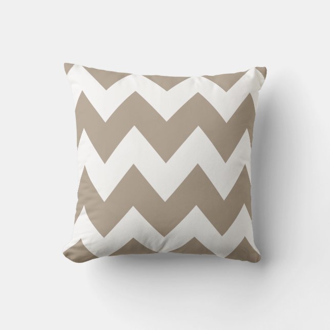 Almofada Branca de Padrão Zigzag Chevron Negrito (Frente)