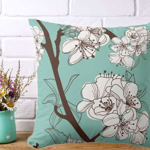 Almofada Branch Oriental Flor Branco