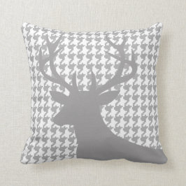 Almofada Branco cinzento principal de Houndstooth | dos