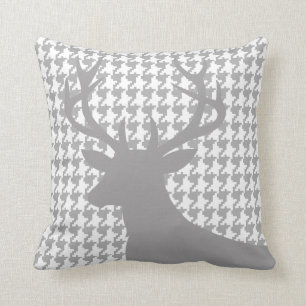 Almofada Branco cinzento principal de Houndstooth dos