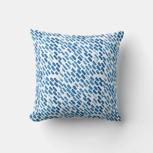 Almofada Branco com Travesseiro decorativo de Linhas Azuis (Frente)