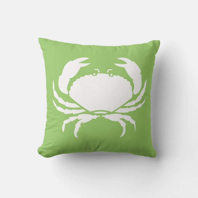 Almofada BRANCO CRAB no travesseiro verde (Frente)