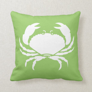 Almofada BRANCO CRAB no travesseiro verde