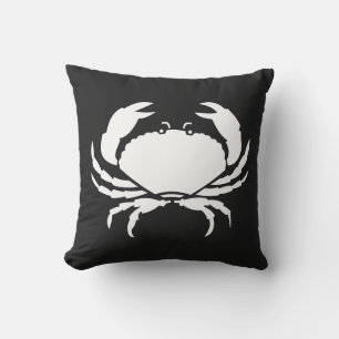 Almofada BRANCO DE CRAB em Na moda NEGRO, as tiras modernas
