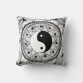 Almofada Branco de Yin & de Yang