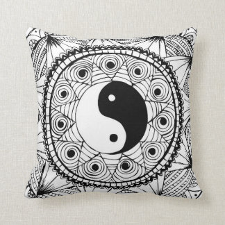 Almofada Branco de Yin & de Yang