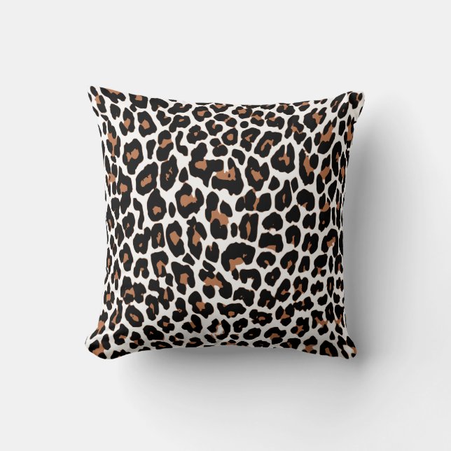 Almofada Branco do leopardo do Aqua (Frente)