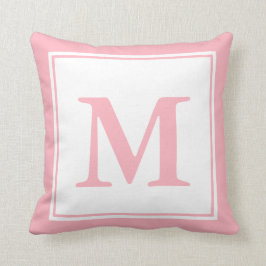 Almofada Branco e rosa pálido