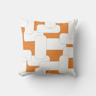 Almofada Branco ligado & laranja