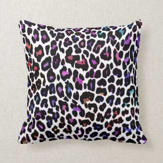 Almofada Branco multicolorido do leopardo
