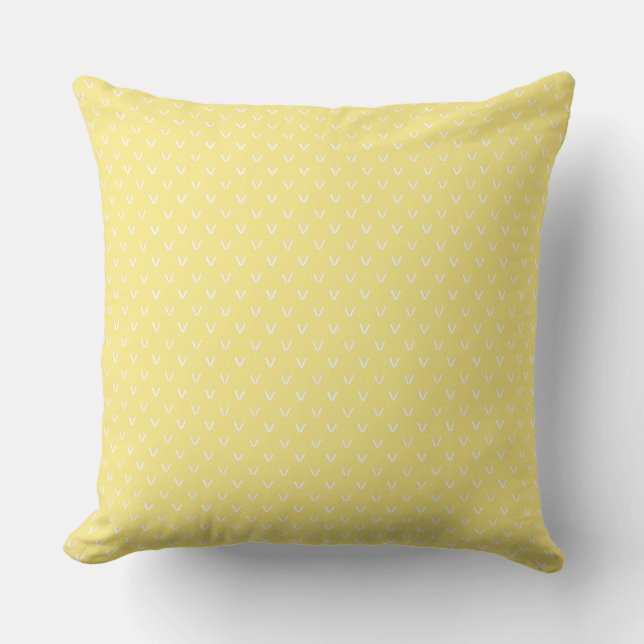 Almofada Branco no limão - teste padrão amarelo do ponto de (Frente)