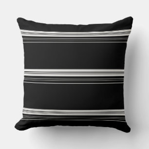 Almofada Branco preto-chic listrado