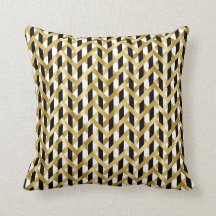 Branco preto de ouro moderno tece simétrico elegan