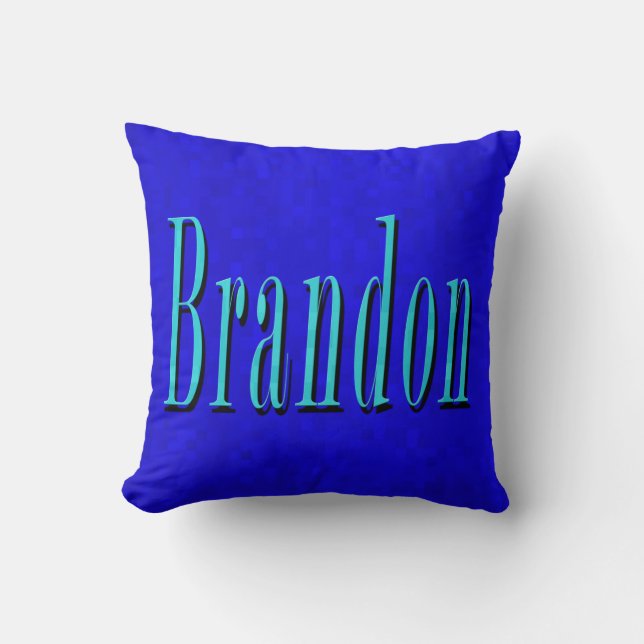 Almofada Brandon Name Blue Logo, No Blue Mosaic (Frente)